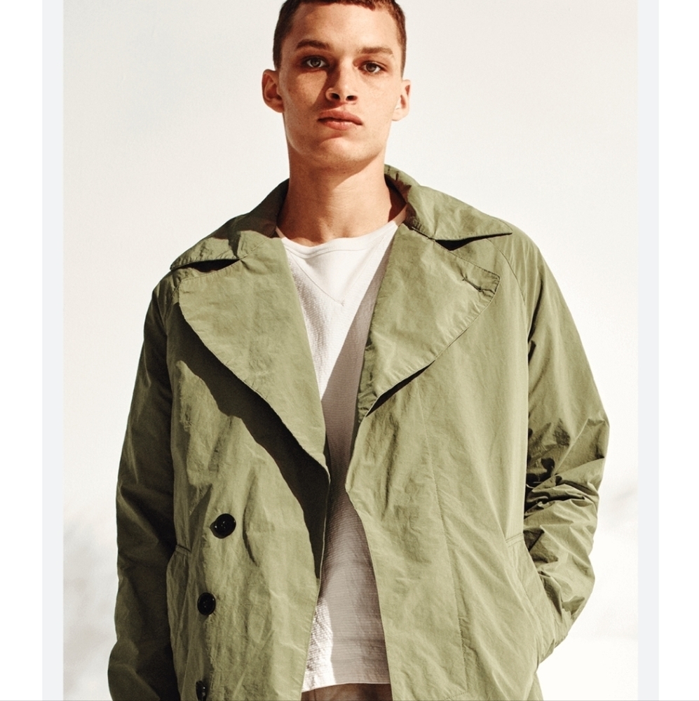 Saturdays New York mens Malmo sage green trench coat nwt - Picture 2 of 9